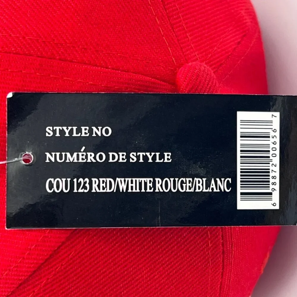 Canada Flag Embroidered Baseball Cap Hat Red White New Country Leather Brand - Picture 4 of 16